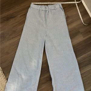 Blue and White Striped Pants